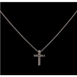 0.31 ctw Diamond Cross Pendant With Chain - 14KT White Gold