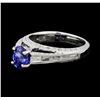 Image 1 : 1.01 ctw Blue Sapphire And Diamond Ring - Platinum