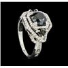 Image 4 : 2.71 ctw Black and White Diamond Ring - 18KT White Gold