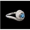 Image 1 : 14KT White Gold 1.29 ctw Fancy Blue Diamond Ring