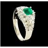 Image 4 : 0.43 ctw Emerald and Diamond Ring - Platinum