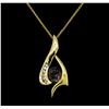 Image 2 : 4.40 ctw Mystic Topaz and Diamond Pendant with Chain - 14KT Yellow Gold