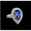 Image 1 : 14KT Two-Tone Gold 4.23 ctw Tanzanite and Diamond Ring