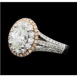 1.54 ctw Diamond Ring - 18KT White And Yellow Gold