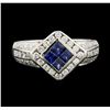 Image 2 : Sapphire and Diamond Ring - Platinum