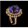 Image 4 : 10.55 ctw Tanzanite and Diamond Ring - 14KT Rose Gold