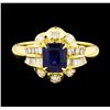 Image 2 : 1.19 ctw Sapphire and Diamond Ring - 18KT Yellow Gold