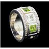 Image 4 : Crayola 0.90 ctw Peridot and White Sapphire Ring - .925 Silver
