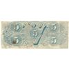 Image 2 : 1863 $5 The Confederate States of America Note T-60 CC