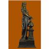 Image 1 : Nefertiti next to a Pillar Bronze Sculpture on Marble Base Statue