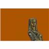 Image 2 : Nefertiti next to a Pillar Bronze Sculpture on Marble Base Statue