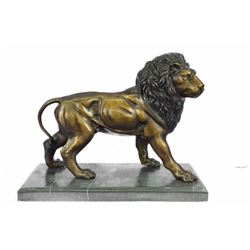 King Of Jungle Lion Bronze Sculpture on marble base