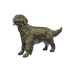 Puppy Golden Retriever Dog Bronze Statue