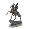 Image 1 : The Scalp Bronze Statue On Marble Base Sculpture