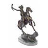 Image 2 : The Scalp Bronze Statue On Marble Base Sculpture