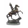 Image 3 : The Scalp Bronze Statue On Marble Base Sculpture