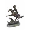 Image 1 : Warrior Handcast Bronze Sculpture on Marble Base Statue