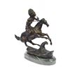 Image 2 : Warrior Handcast Bronze Sculpture on Marble Base Statue