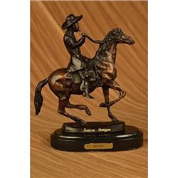 Country Western Cowboy Horse Bronze Sculpture