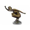 Image 9 : Nudist Performer Bronze Sculpture on Marble Base Statue