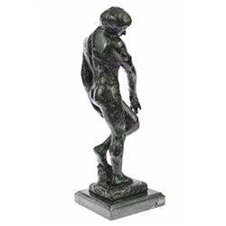 Adam Bronze Sculptor on Marble Base Statue