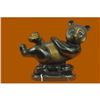 Image 1 : Lazy Chinese Panda Wildlife Creature Bronze Sculpture