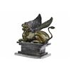 Image 9 : Lion Of Venice Winged Bronze Sculpture on Marble Base Figure