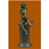 Image 1 : Provocative Pose Bronze Sculpture on Marble Base Statue