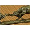 Image 2 : Elk Stag Confrontation Brown Bear Bronze Sculpture