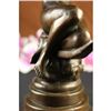 Image 5 : Nude Woman Sitting on Moon Bronze Sculpture on Marble Base