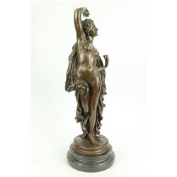 Aldo Vitaleh Nude Woman Nymph Goddess Bronze Figurine