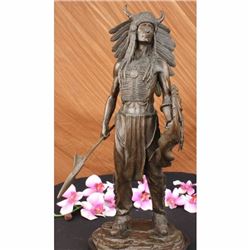 Apache Native American Warrior Bronze Statue