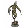 Image 1 : Indian Native American Warrior Bronze Statue on Marble Base Sculpture