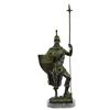 Image 1 : Roman Warrior With Armor Bronze Sculpture on marble base Statue
