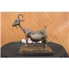 Image 1 : Stunning Abstract Farm Animal Goat Bronze Sculpture on Marble Base Statue