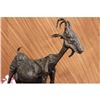 Image 3 : Stunning Abstract Farm Animal Goat Bronze Sculpture on Marble Base Statue