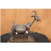 Image 4 : Stunning Abstract Farm Animal Goat Bronze Sculpture on Marble Base Statue