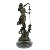 Image 1 : Justice Lady Bronze Statue on Marble base Sculpture