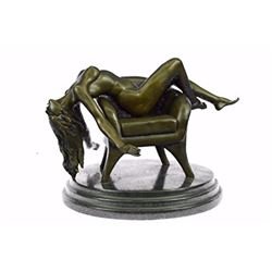 Nude Woman on Sofa Chair Bronze Sculpture