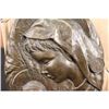 Image 2 : Virgin Mary Holding Baby Jesus Wall Plaque Bronze Sculpture