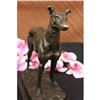 Image 1 : Grey Hound Bronze Statue Racing Dog Trophy on Marble Base Figurine