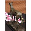Image 3 : Grey Hound Bronze Statue Racing Dog Trophy on Marble Base Figurine