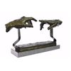 Image 5 : Touching Hand Bronze Sculpture on Marble Base Statue