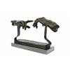 Image 6 : Touching Hand Bronze Sculpture on Marble Base Statue