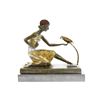 Image 1 : Lady And The Parrot Bronze Sculpture on marble base