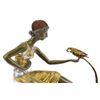 Image 2 : Lady And The Parrot Bronze Sculpture on marble base