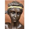 Image 2 : A Girl laying in the bed Bronze Sculpture on Marble base
