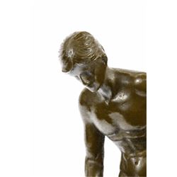 Collector Edition Nude Male Sculpture on Marble Base Figurine