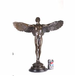Winged Man Rising Logo Adolph Weinman Rising Day Winged Man Bronze Sculpture