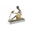 Image 8 : Art Deco Lady and the Parrot Bronze Figurine on Marble Base Sculpture